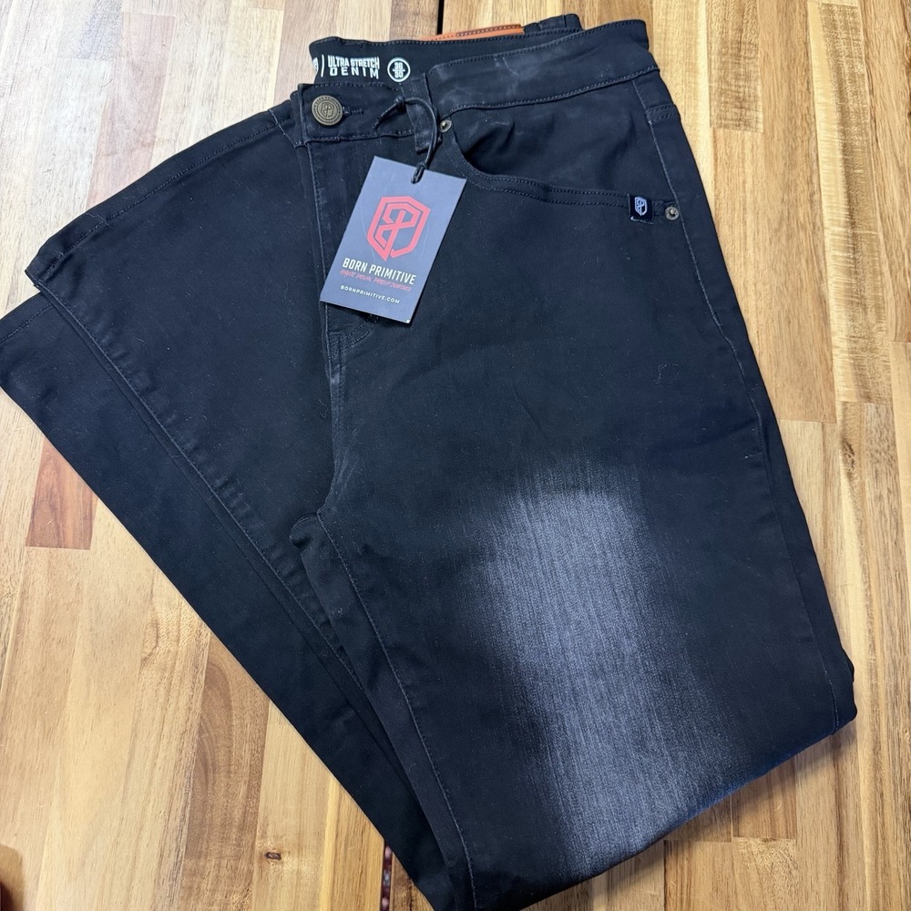 NWT Born Primitive Men's 36x30 Flex Stretchy Athletic Fit Jeans Black $90 MSRP